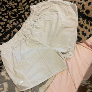 White Lululemon shorts. Size 8